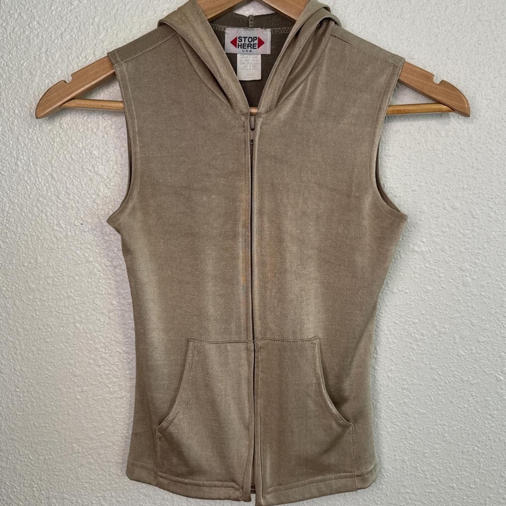 Vintage Zip Up Hooded Vest - Picture 8 of 8